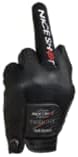 Nice Shot Trident Golf Glove with Power Grip Strips in Premium Black Cabretta Leather
