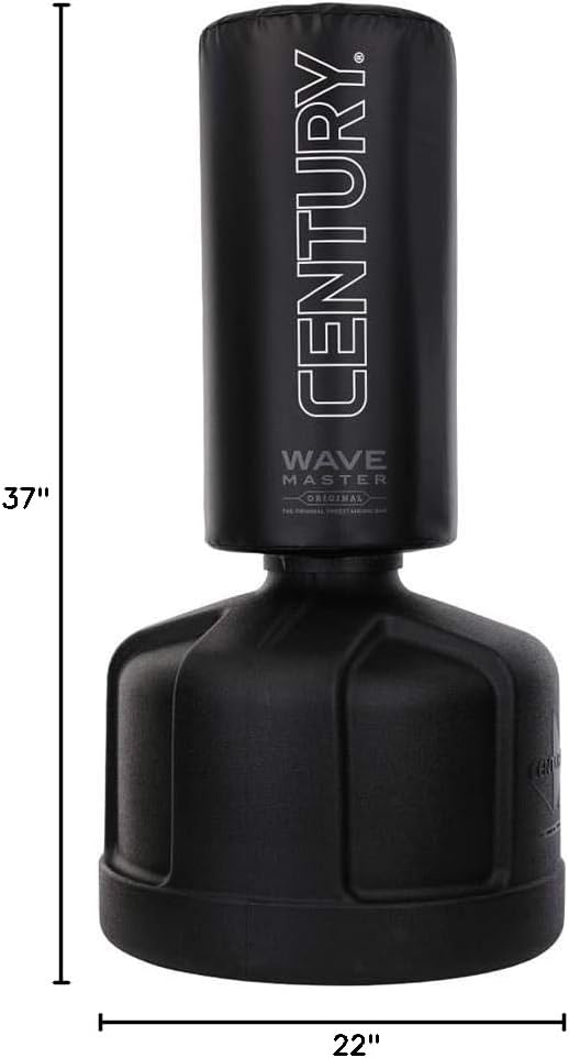 Century Original WAVEMASTER | Heavy Punching Bag - Training Bag, Martial Arts, MMA, Black, Karate, Taekwondo, Muay Thai, Freestanding, Kickboxing, Boxing