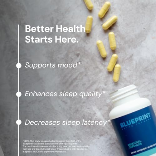 Blueprint Bryan Johnson Essential Capsules - Daily Multivitamin/Multimineral for Women and Men - Antioxidant Supplement with Calcium, Vitamin B1, Vitamin D, and Zinc - Vegan and Non GMO (30 Servings)