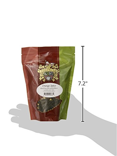Orange Spice Naturally Flavored Black Tea – Loose Leaf Pouch | Ceylon Tea with Orange Peel & Cinnamon | Medium Caffeine | 4oz Resealable Bag | Kosher Vegan Hot or Iced Brew
