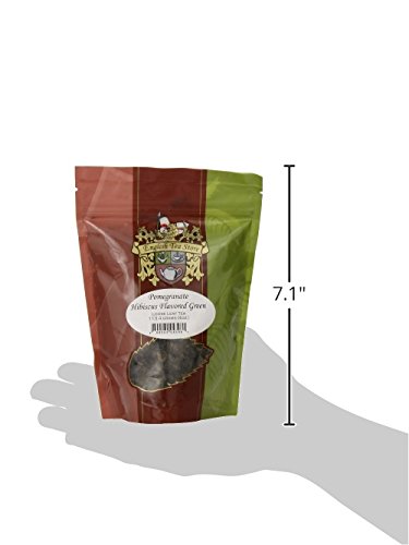 Pomegranate Hibiscus Flavored Green Tea | Loose Leaf 4oz | Hunan Sencha Style Tart Fruity Herbal Blend | Hot or Iced | English Tea Store Premium Tea