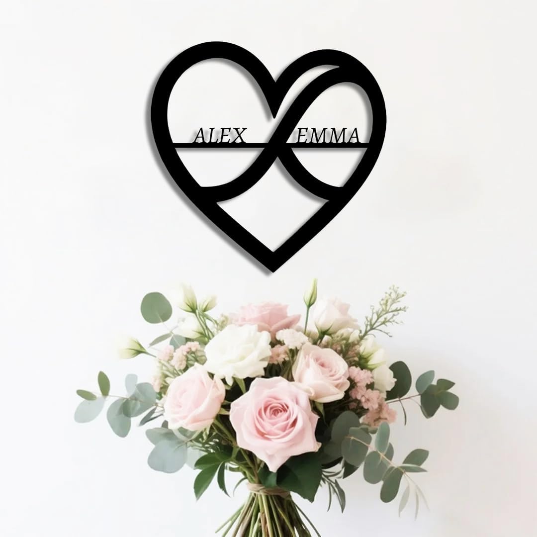 Personalized Wedding Metal Name Sign | Custom Wall Art Gifts for Couples | Custom Metal Signs |Engagement Gift | Anniversary Wedding Date Sign | Bedroom Decor for Couples