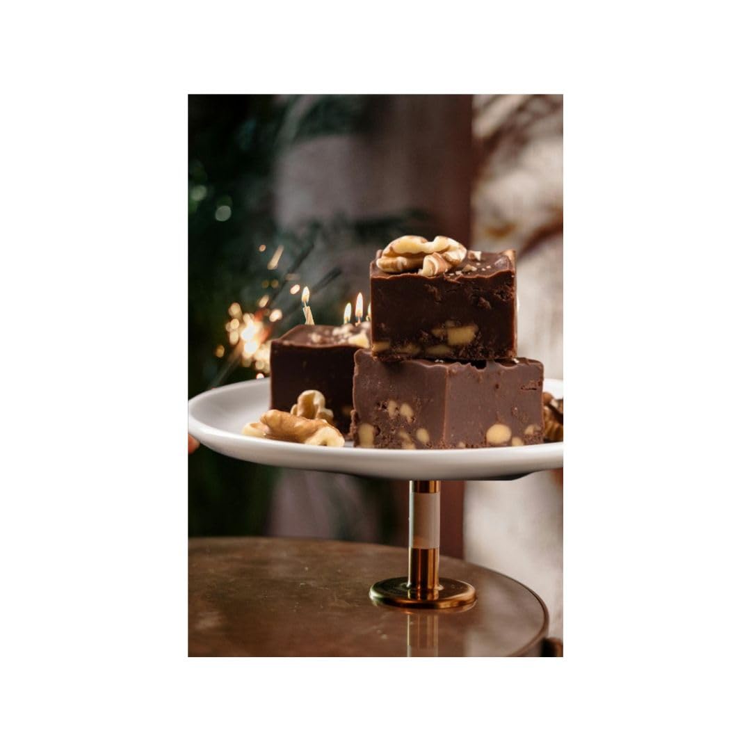 Nuts To You 6.6 Oz. Sugar Free Smooth Creamy Chocolate Walnut Fudge | Fresh Gourmet Candy | Decadent and Delicious Handcrafted Fudge
