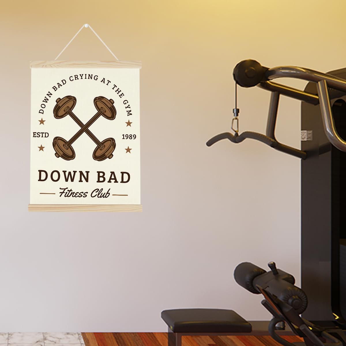 Gym Motivational Posters Funny College Dorm Posters Gifts for Guys Girls Friends Down Bad Crying at The Gym Flag Wall Art Decor Sign for Home Gym Bedroom Office