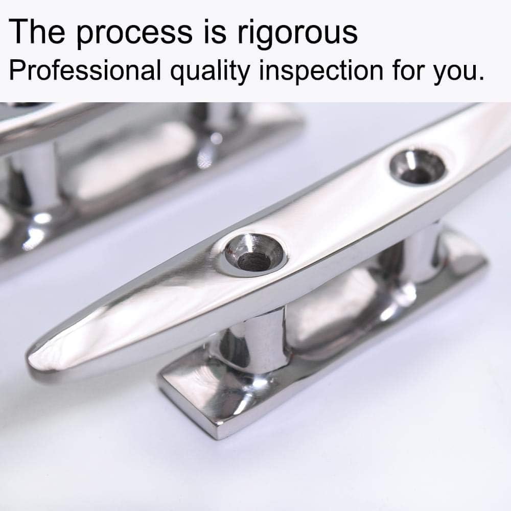 Boat Cleat Open Base Boat Cleat 4/5/6/8 inch, Dock Cleat All 316 Stainless Steel Boat Mooring Accessories, Include Installation Accessories Screws