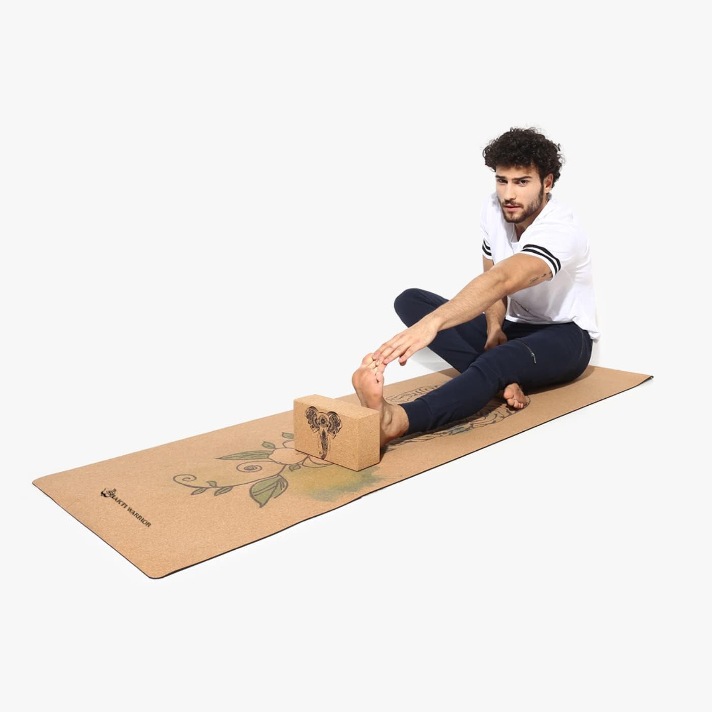Cork Yoga Mat - Artist Designed, Premium Printed Eco-Friendly Non-Slip mat, Great for Regular & Hot Yoga, Pilates, Workouts 72 inch x 24 inch x 3mm Thick