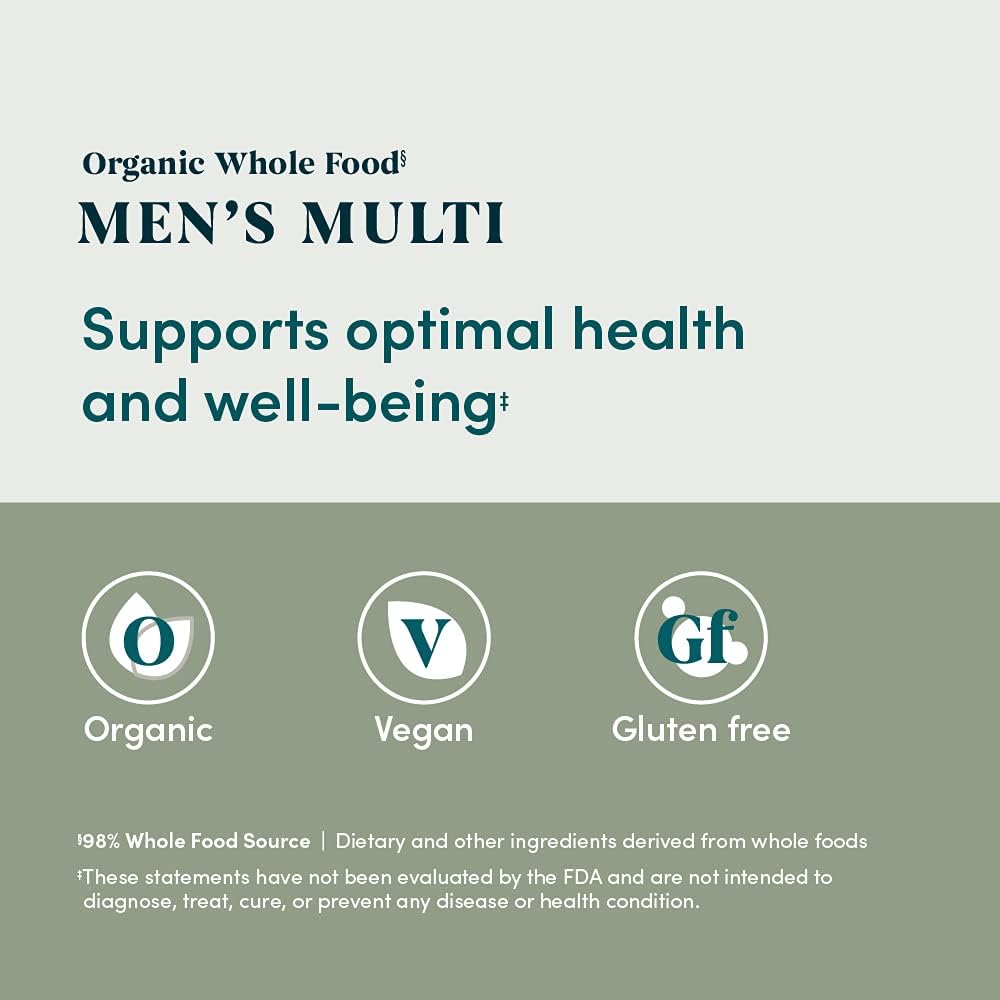 Amazon Elements Organic Whole Food Men's Multi, 60 Tablets (Pack of 2)