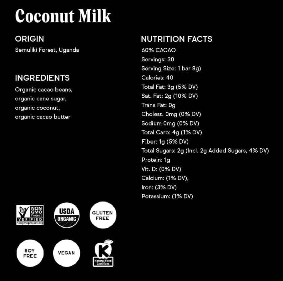 Raaka Coconut Milk Chocolate Gift Box | 60% Cacao Vegan Milk Chocolate | Organic, Vegan, Gluten Free | Box of 30 Individually Wrapped Chocolates