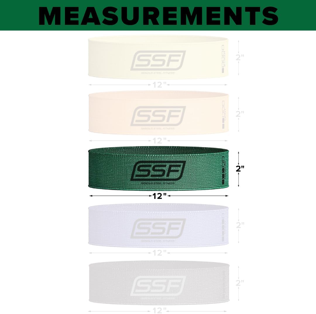 Serious Steel Fitness Fabric Mini Loop Non-Slip Resistance Band Set | Warm-Up, Physical Therapy, Glute Training, Speed and Agility Exercise Bands