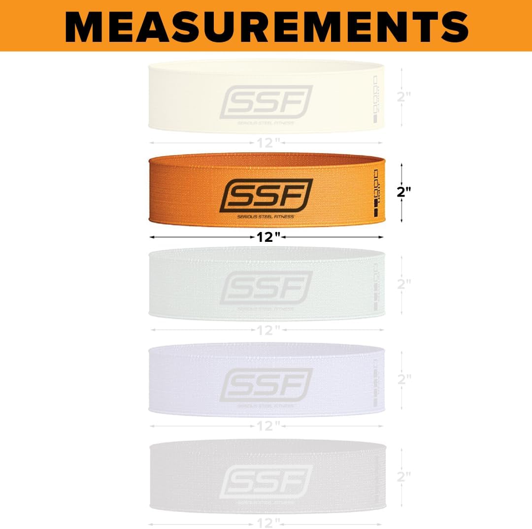 Serious Steel Fitness Fabric Mini Loop Non-Slip Resistance Band Set | Warm-Up, Physical Therapy, Glute Training, Speed and Agility Exercise Bands