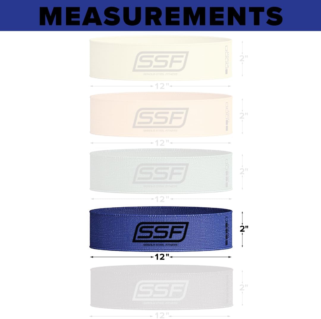 Serious Steel Fitness Fabric Mini Loop Non-Slip Resistance Band Set | Warm-Up, Physical Therapy, Glute Training, Speed and Agility Exercise Bands