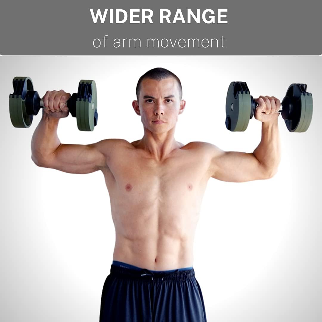 Adjustable Dumbbell (Single) by ROBURFLEX for Workout Strength Training Fitness Home Gym