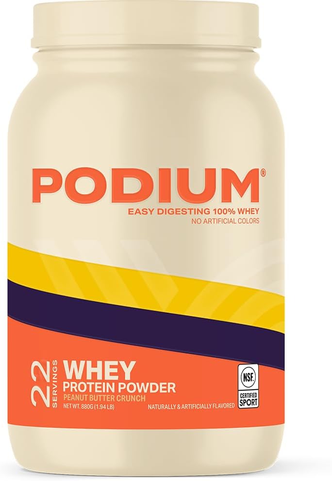 Podium Nutrition, Whey Protein Powder, Peanut Butter Crunch, 22 Servings, 27g of Whey Protein Per Serving