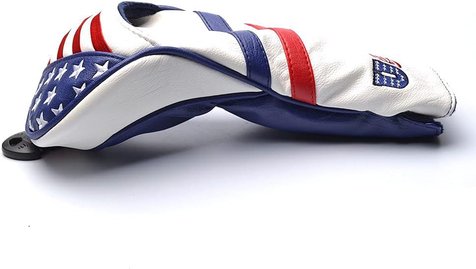 GOOACTION USA Golf Club 3 5 Fairway Wood Headcover American Stars and Stripes Flag Synthetic Leather Patriotic Head Covers Protector