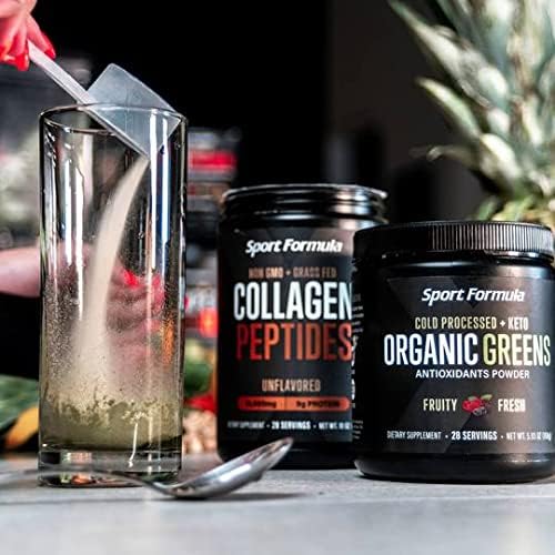 Organic Greens Superfood Powder, Cold Pressed Vegan and Keto Powder, Non-GMO, Low Calorie Daily Green Juice Powder