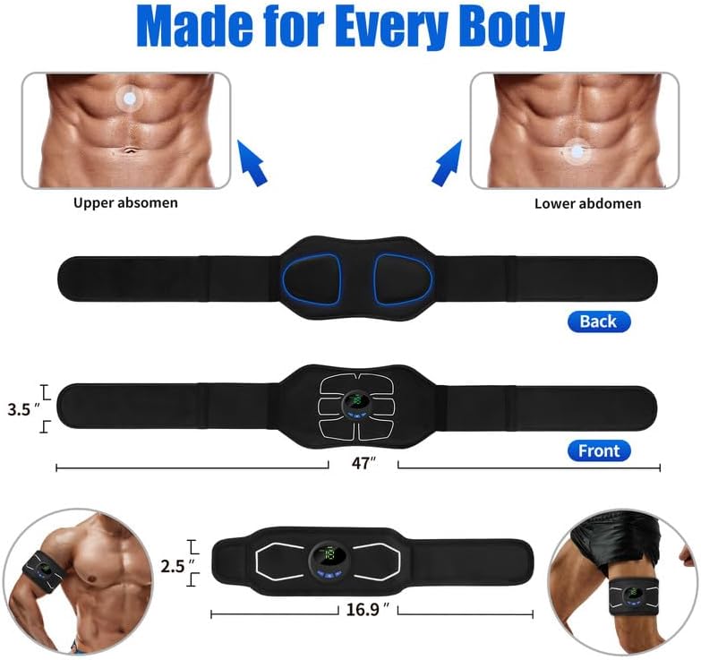 MarCoolTrip MZ Electronic Muscle Stimulator, Abs Stimulator Muscle Toner, Ab Machine Trainer for All Body, Fitness Strength Training Workout Equipment for Men and Women