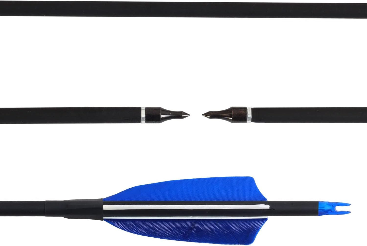 Archery 31" Hunting Arrows with 4" Natural Turkey Feather Carbon Arrows Target Practice Arrows for Traditional Bow Recurve Bow & Longbow - 12Pcs