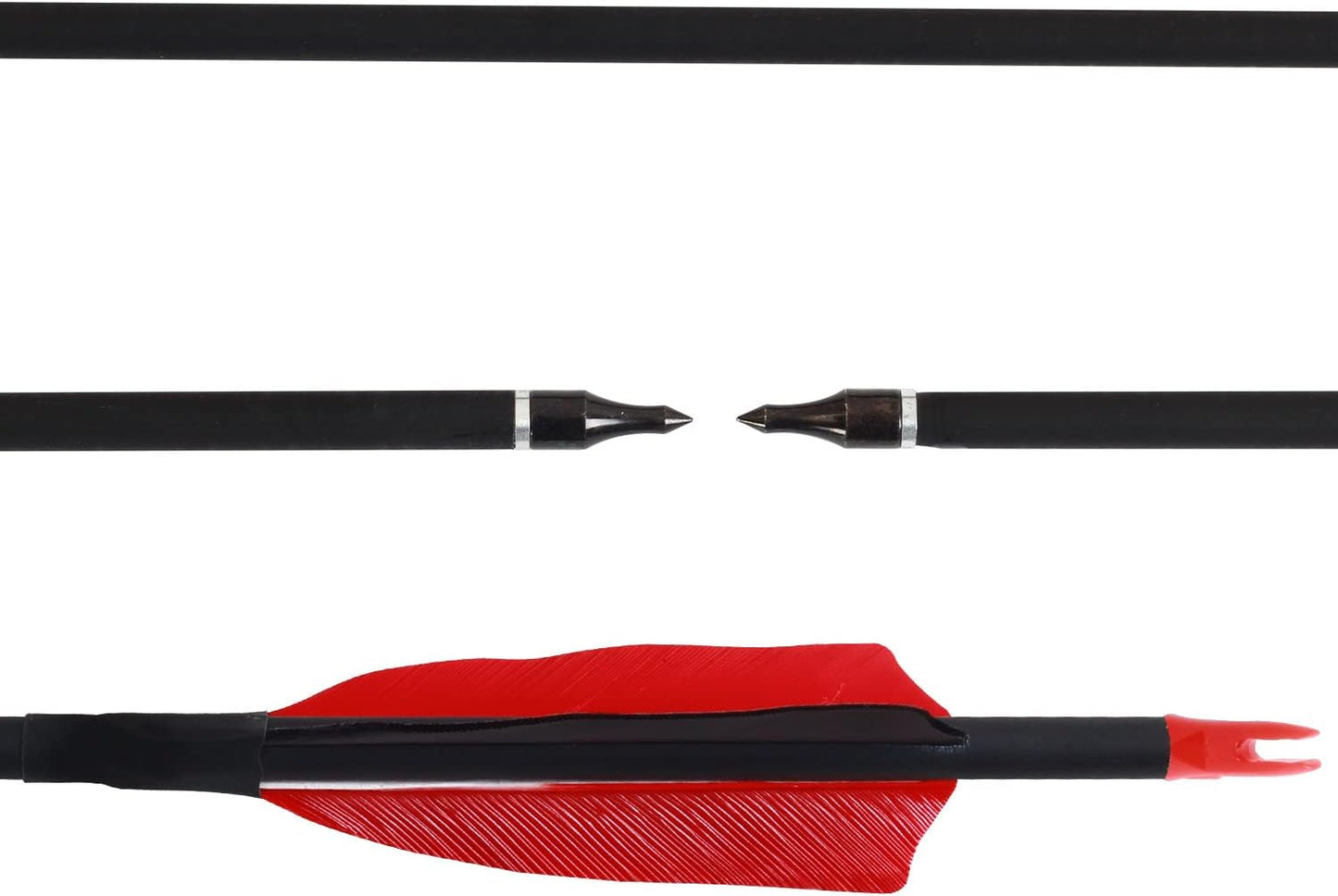 Archery 31" Hunting Arrows with 4" Natural Turkey Feather Carbon Arrows Target Practice Arrows for Traditional Bow Recurve Bow & Longbow - 12Pcs