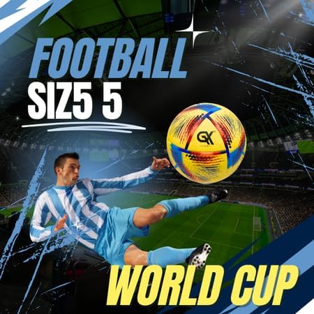 Thermo Bonded Polyurethane Soccer Ball Size 5 – Professional Grade PU Material, USA Quality Outdoor Sports, Premium Size 5 Soccer Ball for Training & Competitive Matches