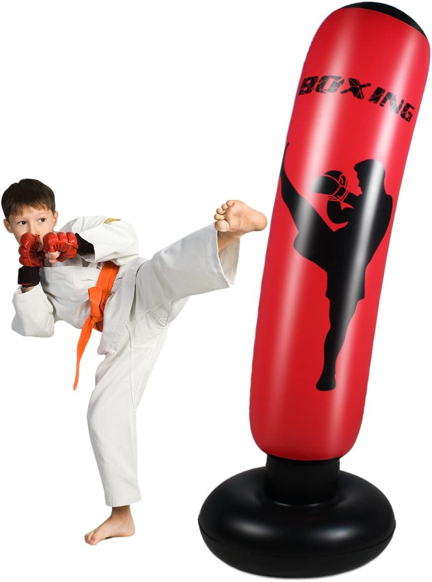 Punching Bag for Kids, Free Standing Boxing Bag for Bounce Back Focus Punching Bag for Practicing Karate, Taekwondo, De-Stress Boxing Bag for Kids.