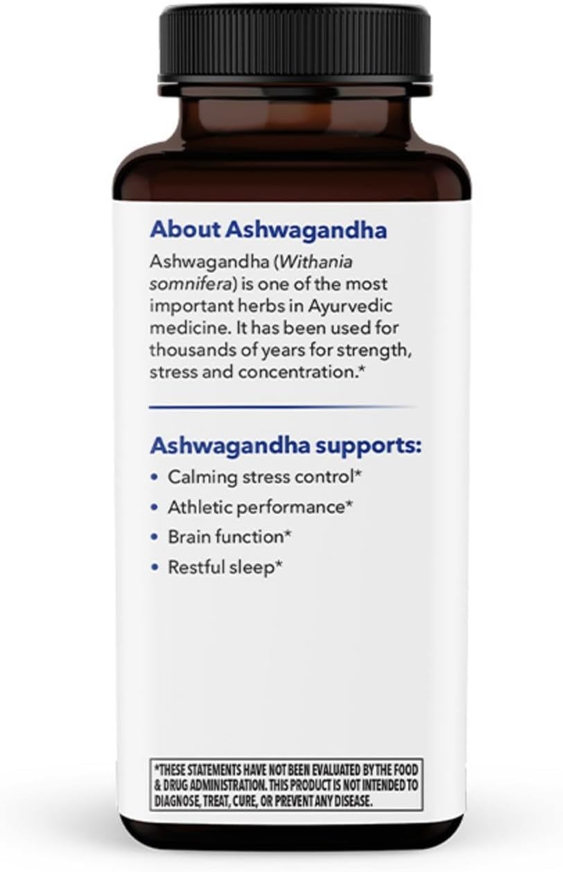 LifeSeasons Essentials Ashwagandha - Stress & Sleep Support Supplement - Calm & Focused Mind - Improves Athletic Performance & Brain Function - 900mg per 2 Capsules - 60 Capsules