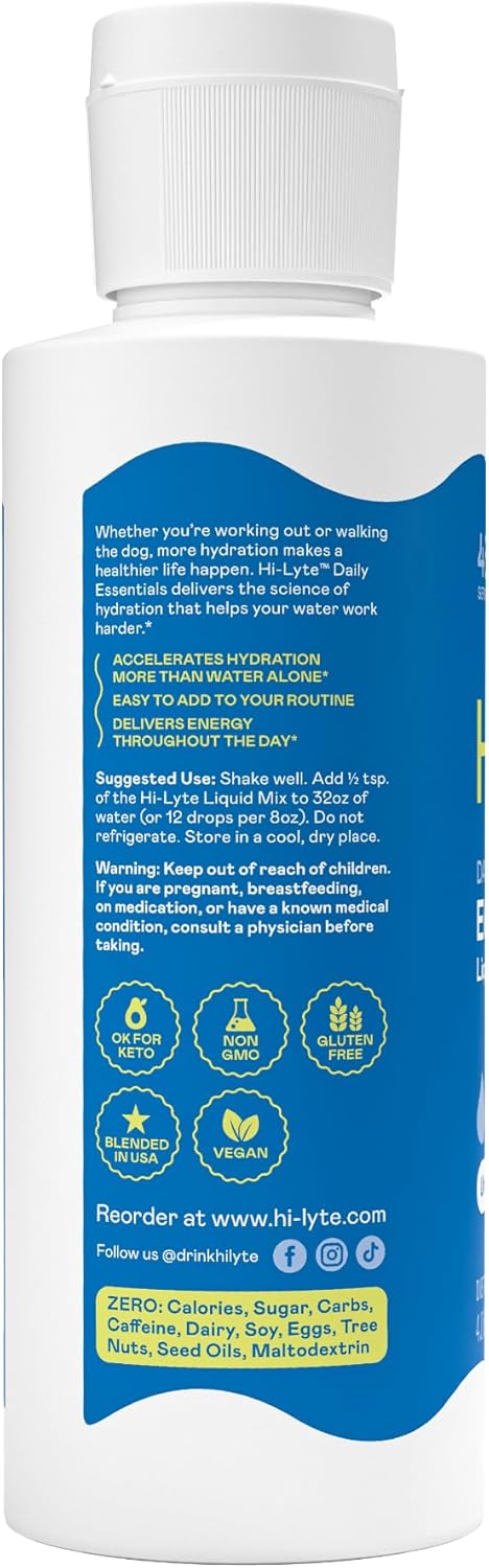 Hi-Lyte Sugar Free Electrolytes for Rapid Hydration, Fasting and Immune Support (3 Bottles, 144 Servings) | NO Calories | 20%+ More Potassium, Magnesium & Zinc
