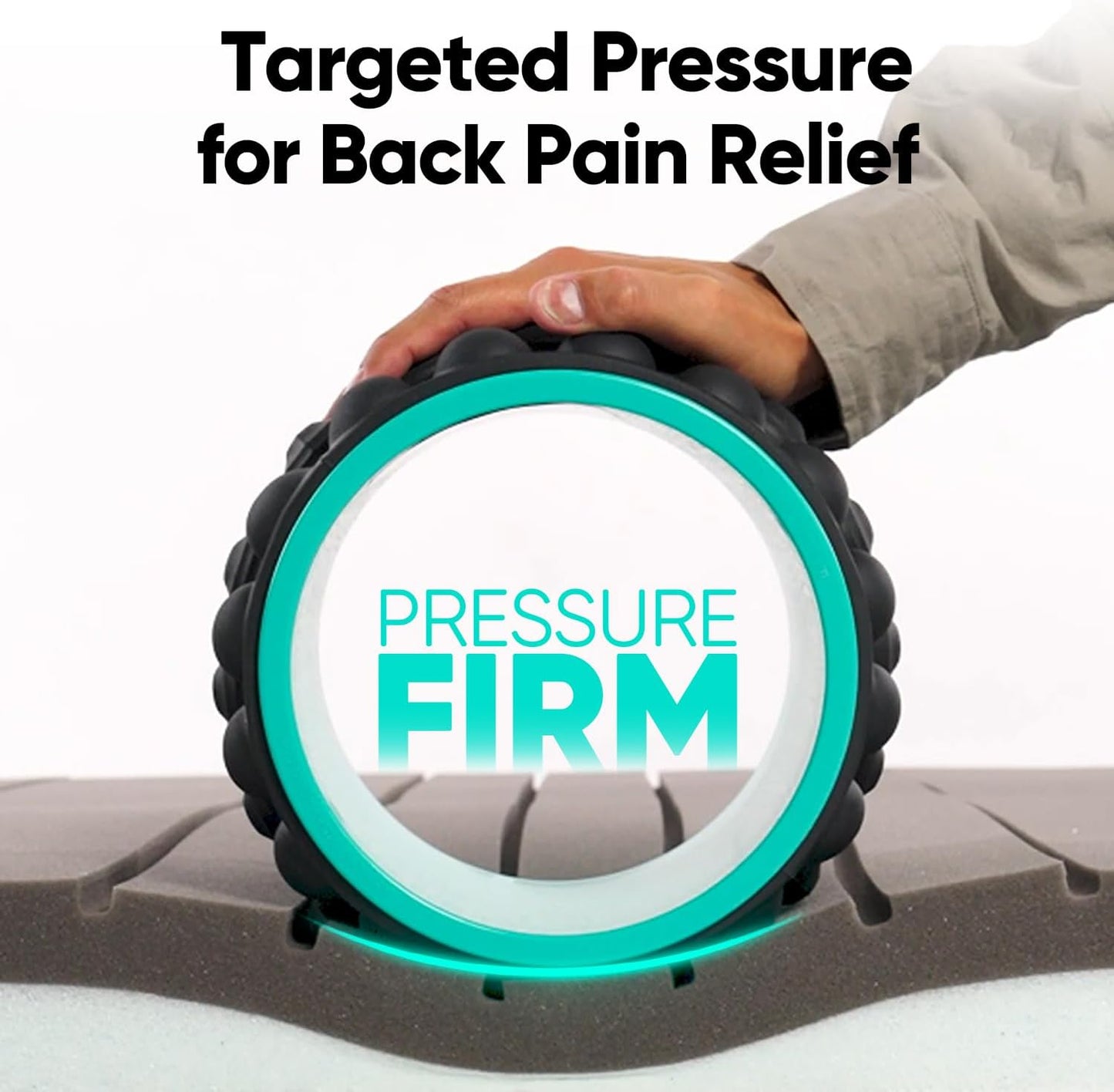 FitBeast Back Roller, Back Wheel Foam Roller - Targeted Muscle Roller for Deep Tissue Massage, Back Stretcher