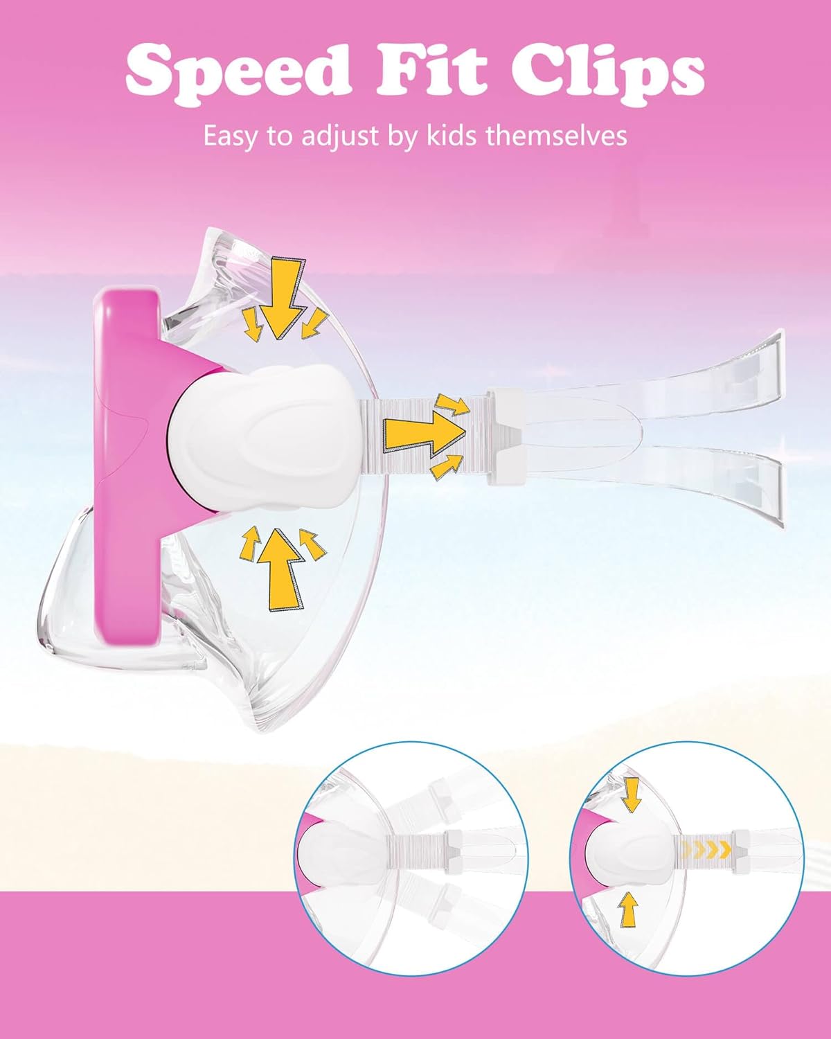 Aegend Kids Swim Mask Goggles, Tempered Glass 180Β° HD Wide View with Nose Cover