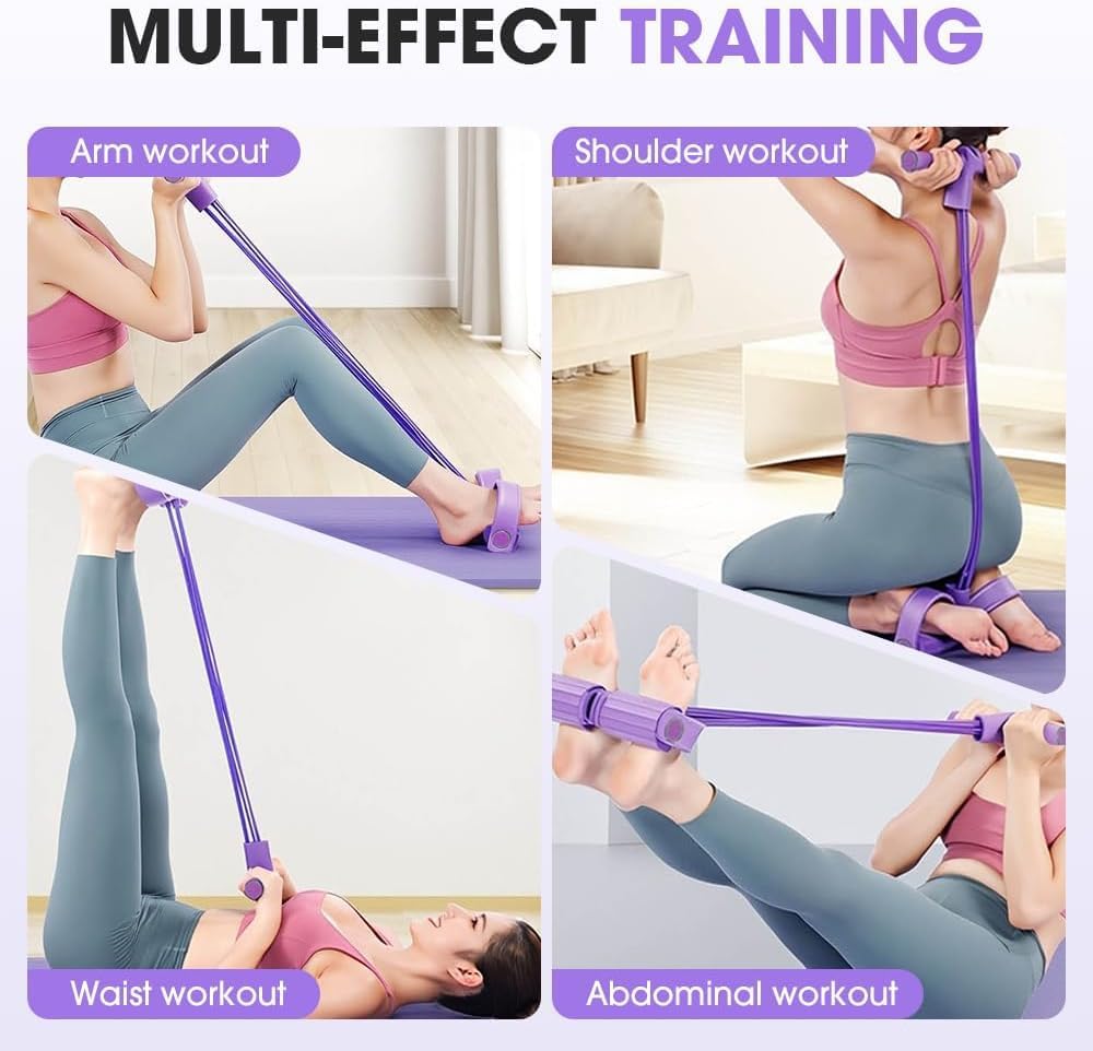 Multifunctional Tension Cor,4/6 Tube Resistance Bands with Handles and Foot Straps,Pedal Puller, Sit Up Exercise Equipment for Home Workout & Training