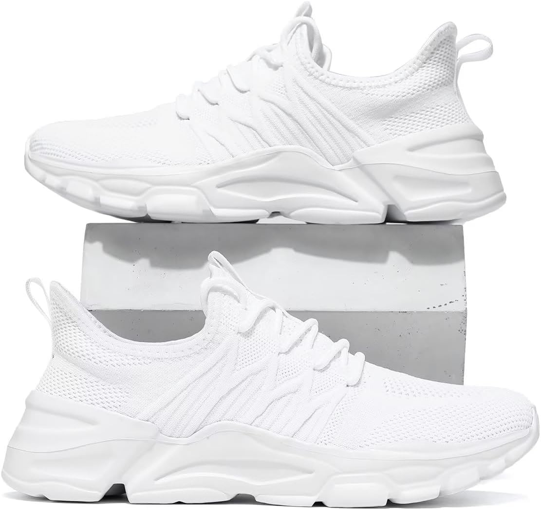 Mens Slip On Running Shoes Athletic Walking Trainers Lightweight Breathable Mesh Tennis Sneakers