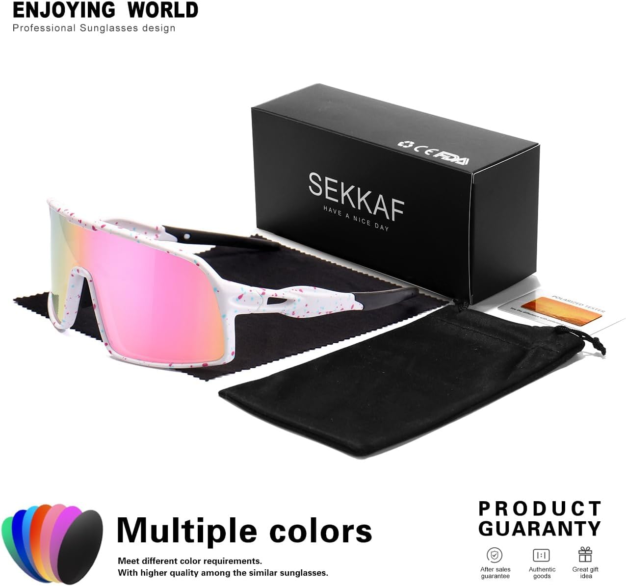 Polarized Sports Sunglasses for Men and Women Cycling Glasses UV Protection Goggles for Mountain Bike Running Fishing