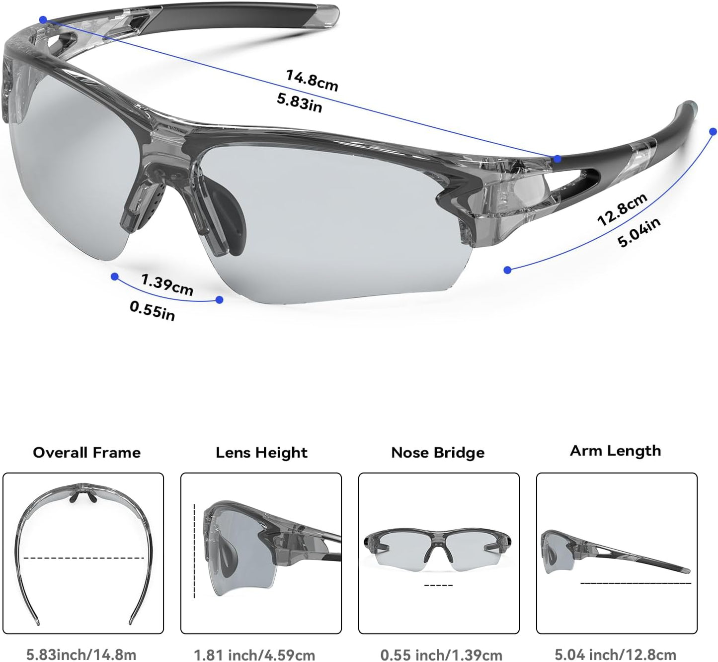 BEACOOL Polarized Sports Sunglasses for Men Women Youth Baseball Fishing Cycling Running Golf Motorcycle Tac Glasses UV400