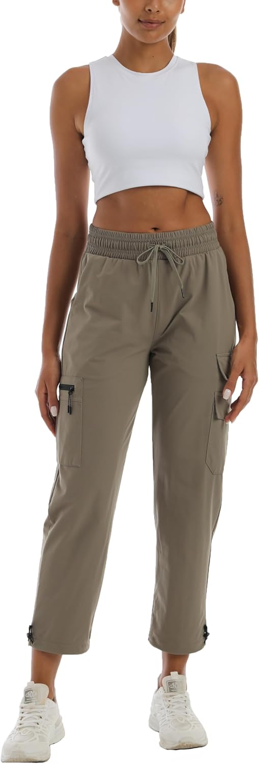Women's Hiking Pants with Pockets - Travel Lounge Outdoor Quick Drying Lightweight Water Resistant Joggers