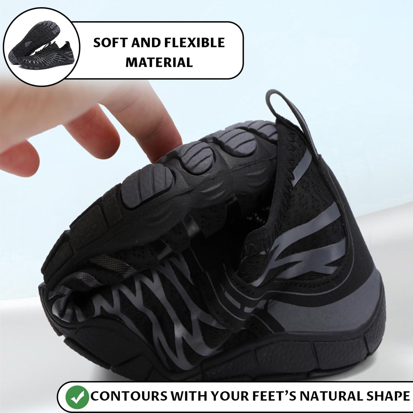 Hike Barefoot Shoes Womens Mens Footwear for Walking,Barefoot Shoe with Wide Toe Box,Healthy & Non-Slip,Breathable Barefoot Vitality Water Shoes for Women,Beach Pool Swim Shoe for Men (Unisex)