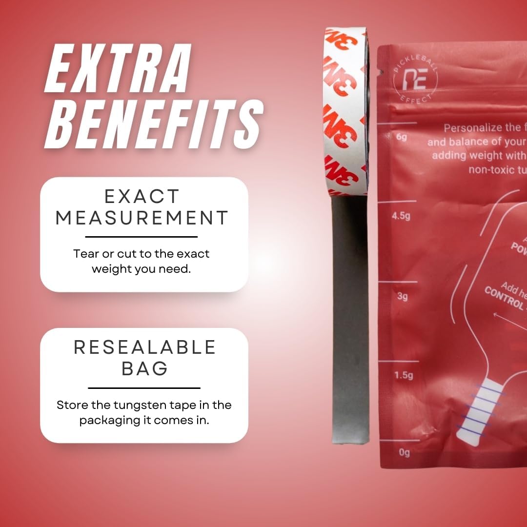 Weighted Tungsten Tape for Pickleball Paddles | Non-Toxic & Customizable Alternative of Lead Tape for Pickleball Paddles