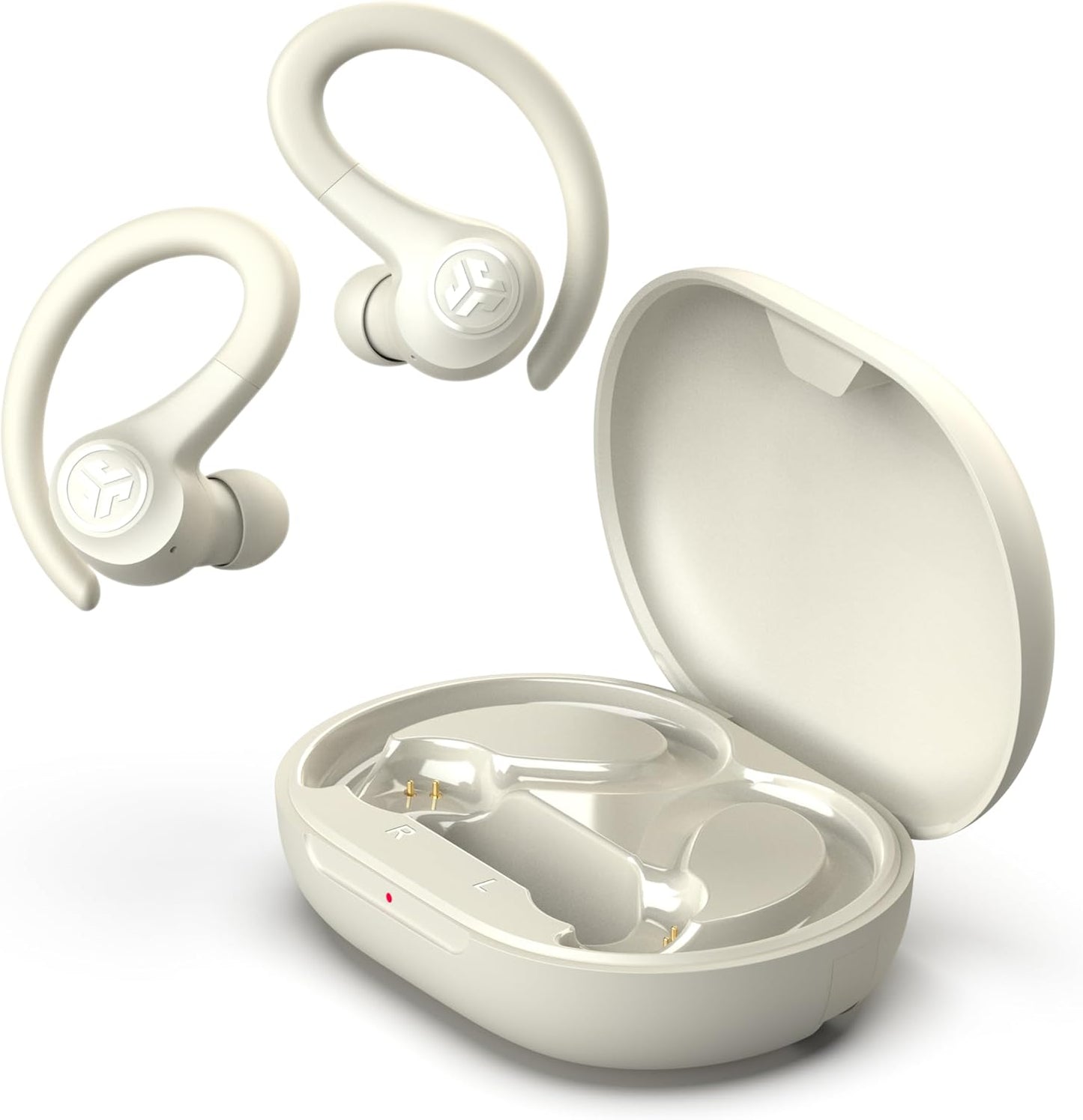 JLab Go Sport+ Wireless Workout Earbuds Featuring C3 Clear Calling, Secure Earhook Sport Design, 35+ Hour Bluetooth Playtime, and 3 EQ Sound Settings (Sand)