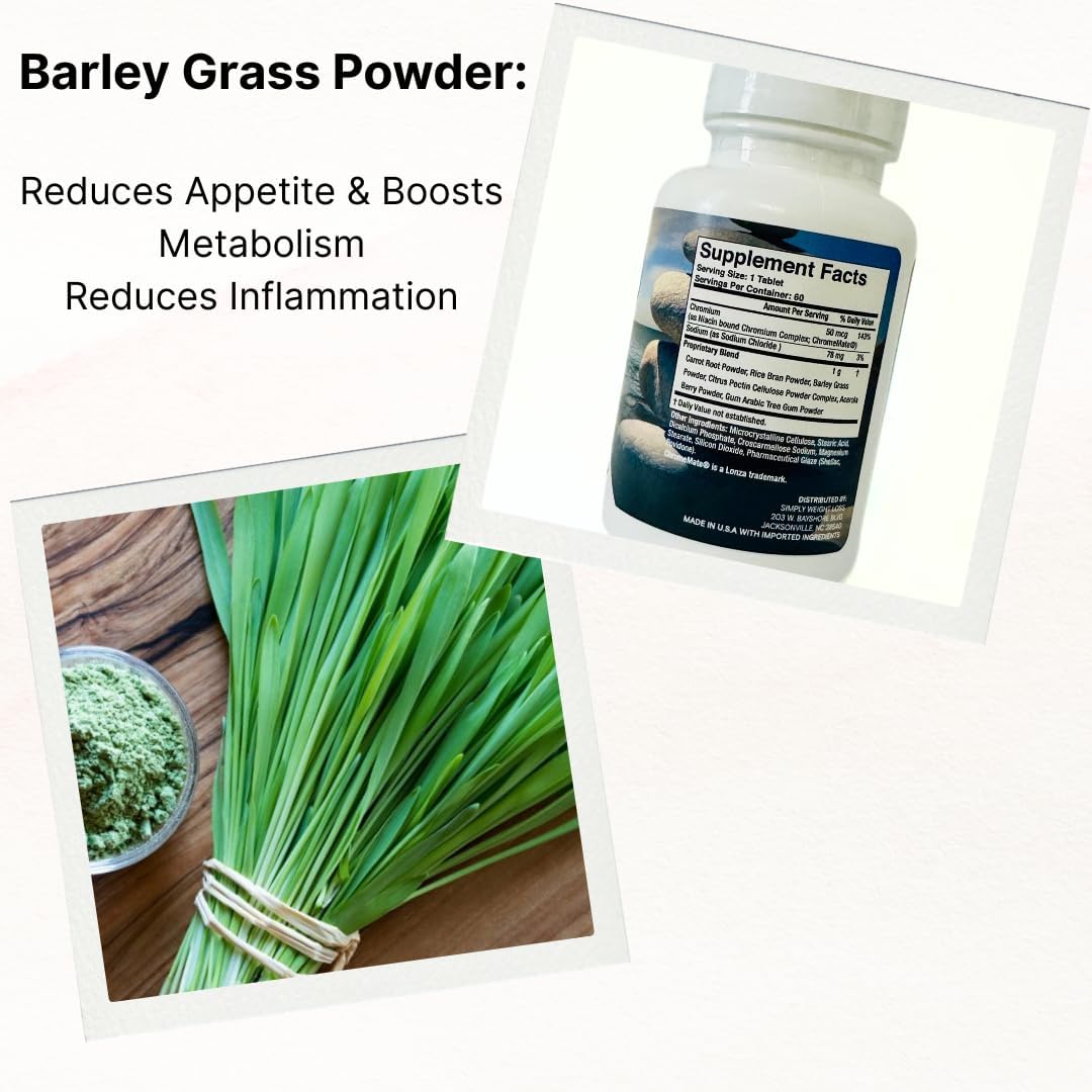 Simply Fat Stabilizer | Blocks Fats | Enhances Metabolism | Promotes Weight Loss | 60 Count, Herbal Proprietary Blend - Chromium, ChromeMate, Rice Bran Powder, Barley Grass, Citrus Pectin