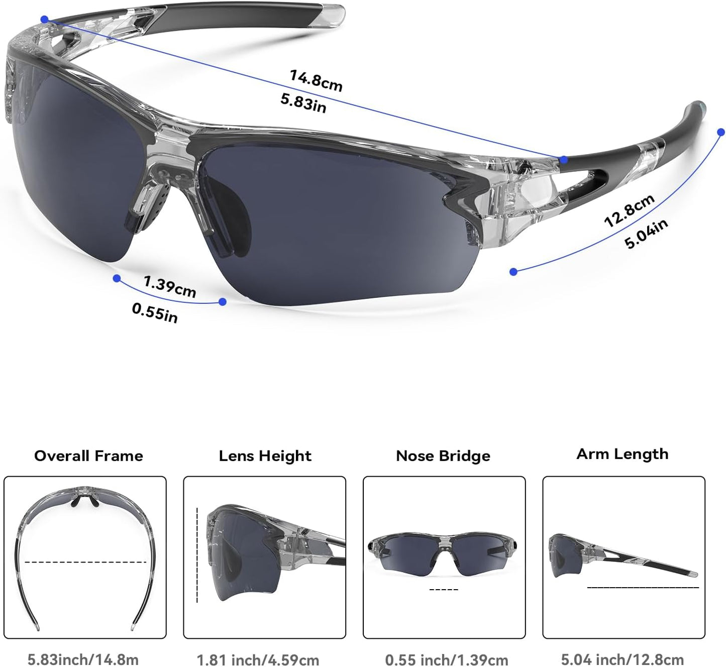 BEACOOL Polarized Sports Sunglasses for Men Women Youth Baseball Fishing Cycling Running Golf Motorcycle Tac Glasses UV400