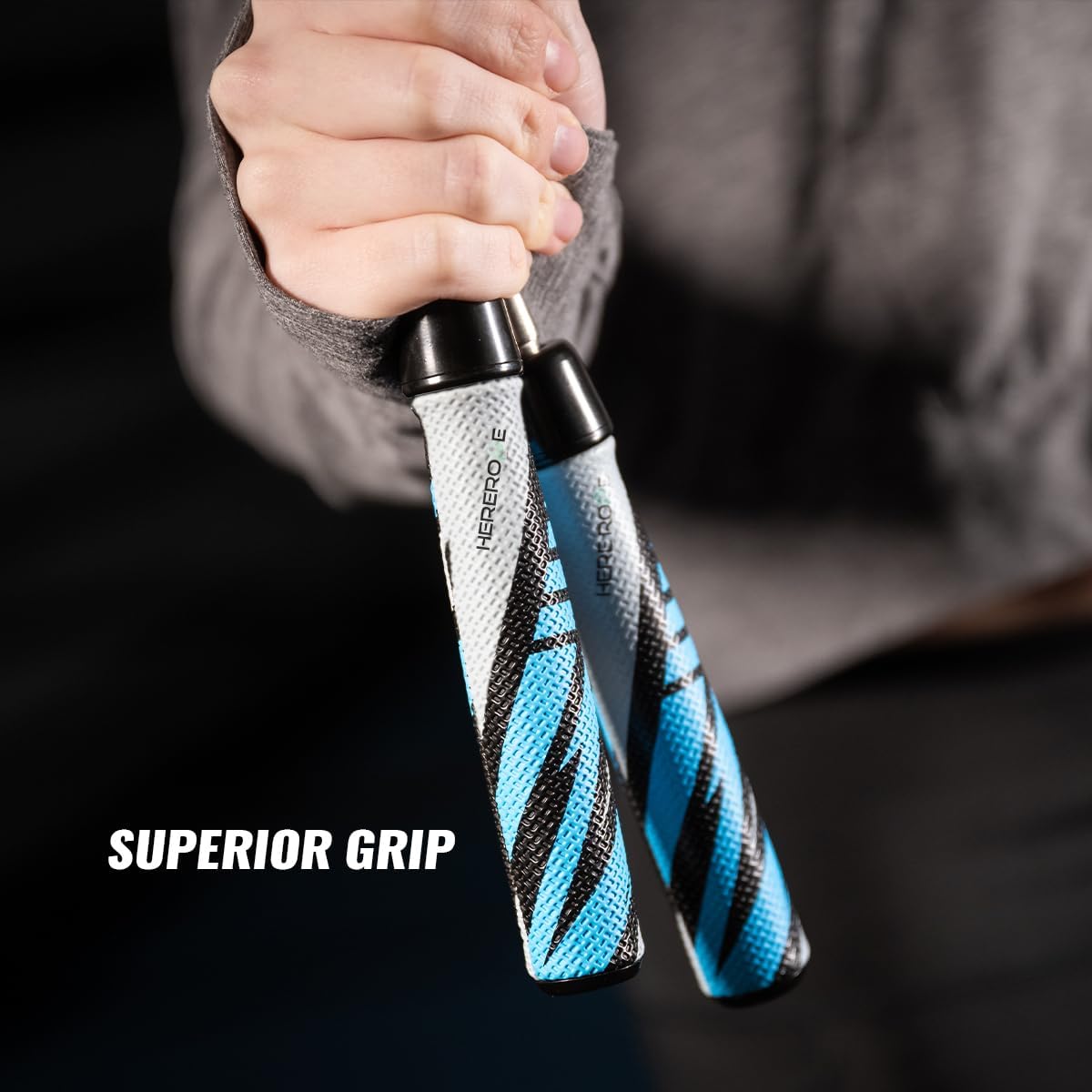 Hererope 3 In 1 Jump Rope for Men & Women, 1/6lb, 1/4lb, 1/2lb Interchangeable Weighted Jump Rope Set with Precision Ball-Bearing, Anti-Slip Leather Grip - Jump Ropes for Fitness, Speed Training, Endurance Building & Total Body Workout