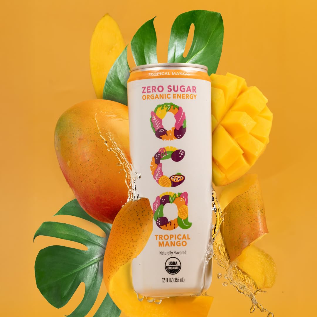 OCA ZERO Variety Pack, Organic energy drink, zero sugar, gluten-free, vegan plant-based, 12 Fl Oz (12-pack)