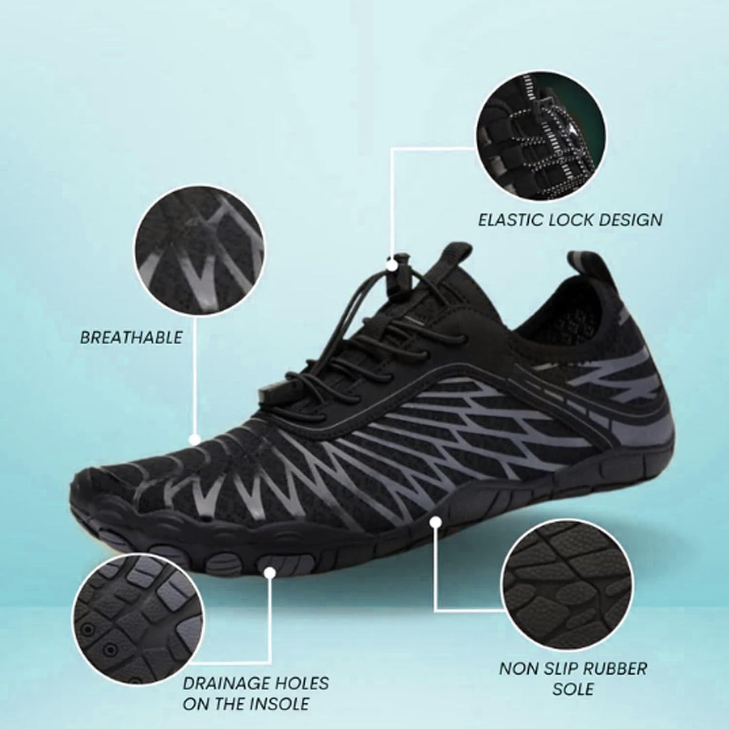 Hike Barefoot Shoes Womens Mens Footwear for Walking,Barefoot Shoe with Wide Toe Box,Healthy & Non-Slip,Breathable Barefoot Vitality Water Shoes for Women,Beach Pool Swim Shoe for Men (Unisex)