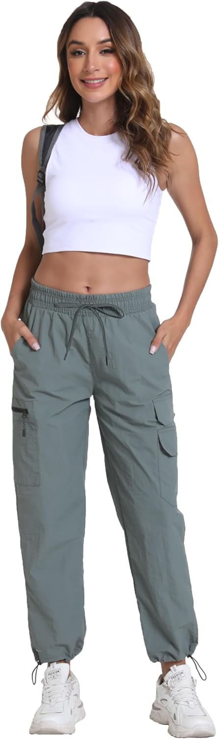 Women's Hiking Pants with Pockets - Travel Lounge Outdoor Quick Drying Lightweight Water Resistant Joggers