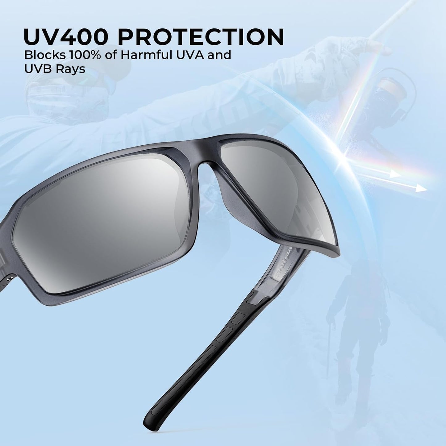 KastKing Chippewa Polarized Fishing Sunglasses, UV400 Protection Full Wrap Frame Sports Cycling Sunglasses, 1.0mm TAC Lenses