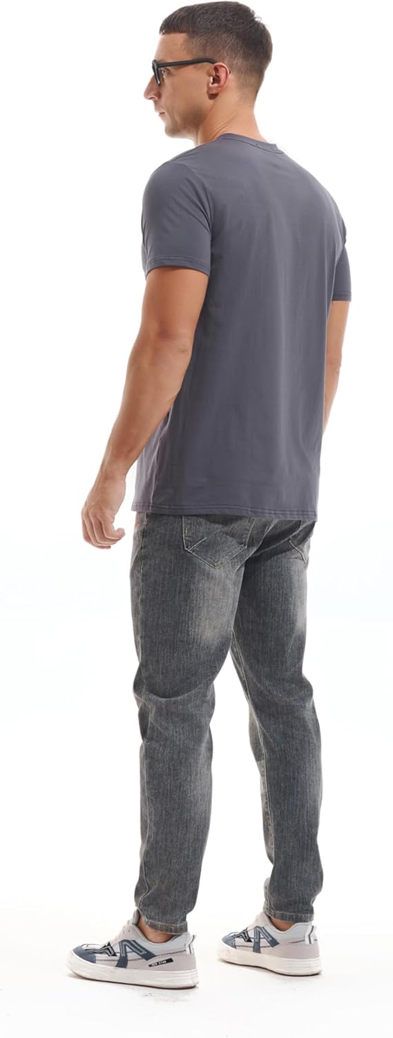 VEIISAR Premium V Neck T Shirts for Men - Modern Fitted Tees Vneck Undershirts