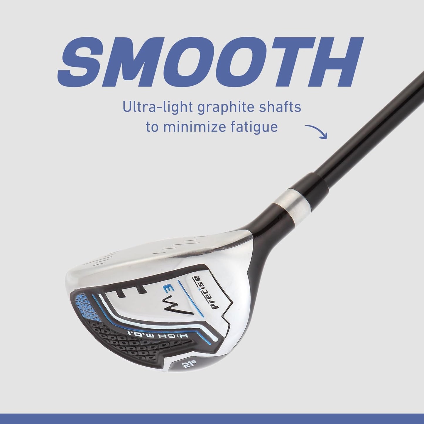 Precise M3 Men's Complete Golf Club Set, Includes Driver, Fairway, Hybrid, 6-PW, Putter, Stand Bag, 3 H/C's, Men’s Golf Clubs Full Set Right Handed, Regular, Petite or Tall Size