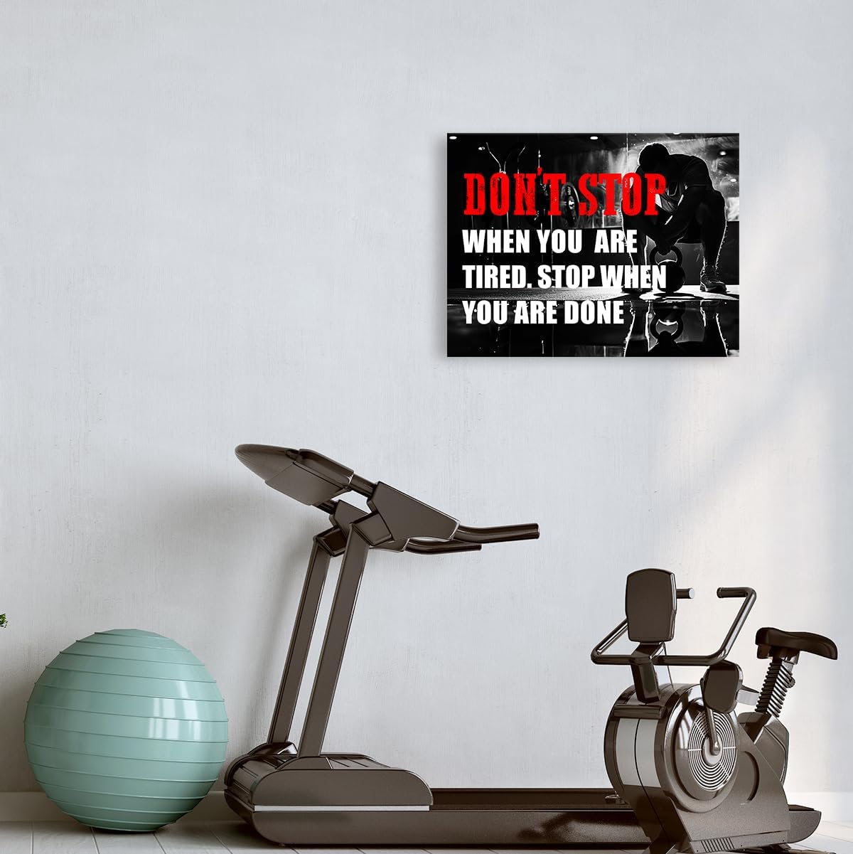 OTINGQD Inspirational Gym Wall Decor,Fitness Quotes Wall Art,Don't Stop When You're Tired Stop When You're Done Canvas Wall Decor for Home Gym