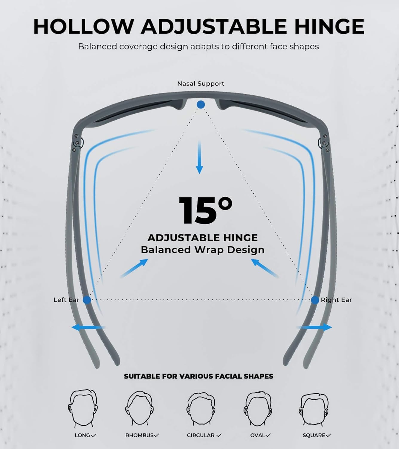 KALIYADI Polarized Sunglasses for Men, Lightweight Sun Glasses with UV Protection for Driving Fishing Golf