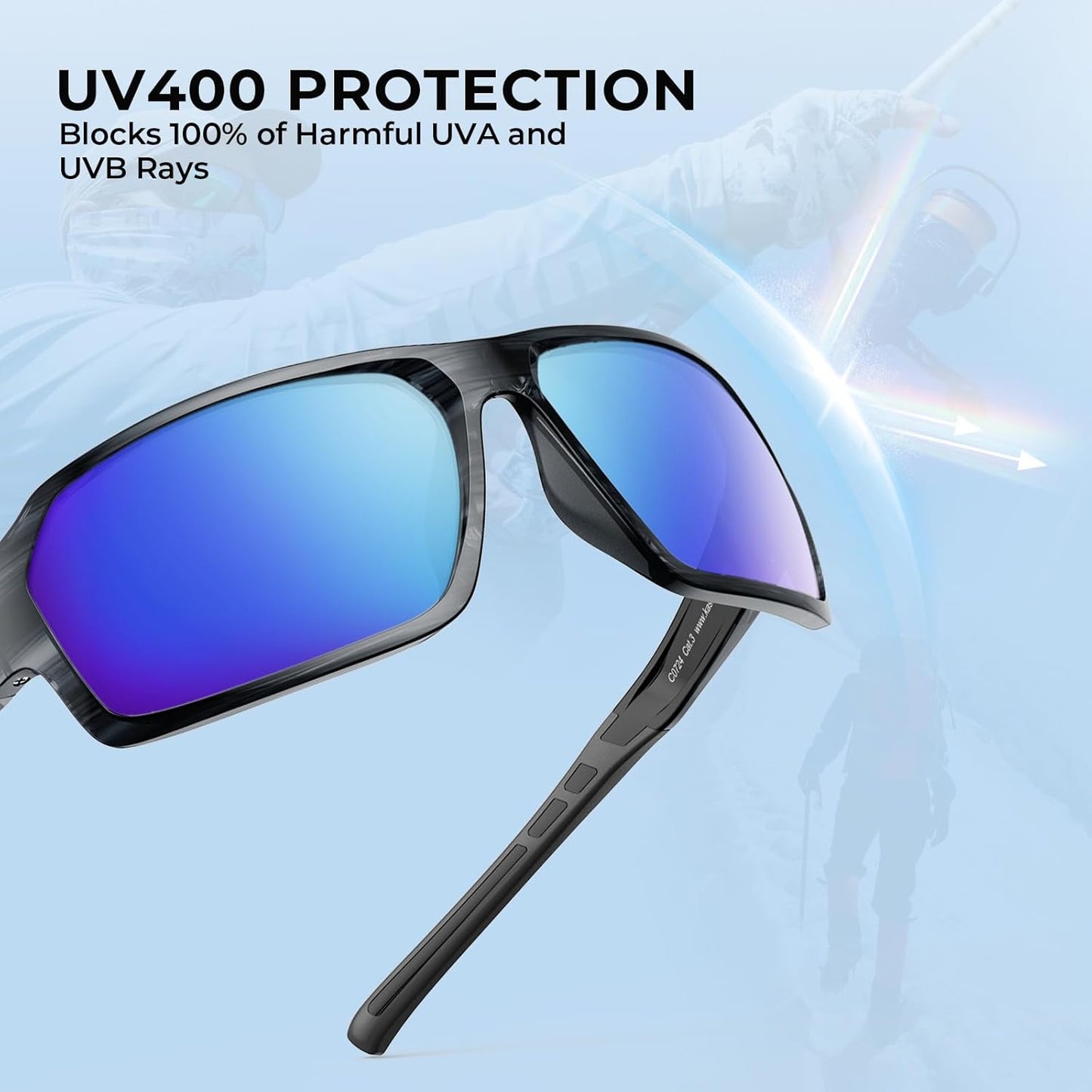 KastKing Chippewa Polarized Fishing Sunglasses, UV400 Protection Full Wrap Frame Sports Cycling Sunglasses, 1.0mm TAC Lenses