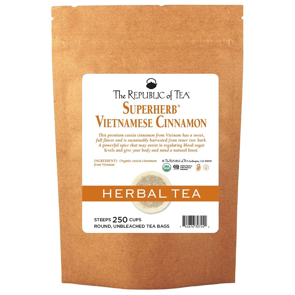 The Republic of Tea - Organic Vietnamese Cinnamon Herbal Tea, 250 Tea Bags