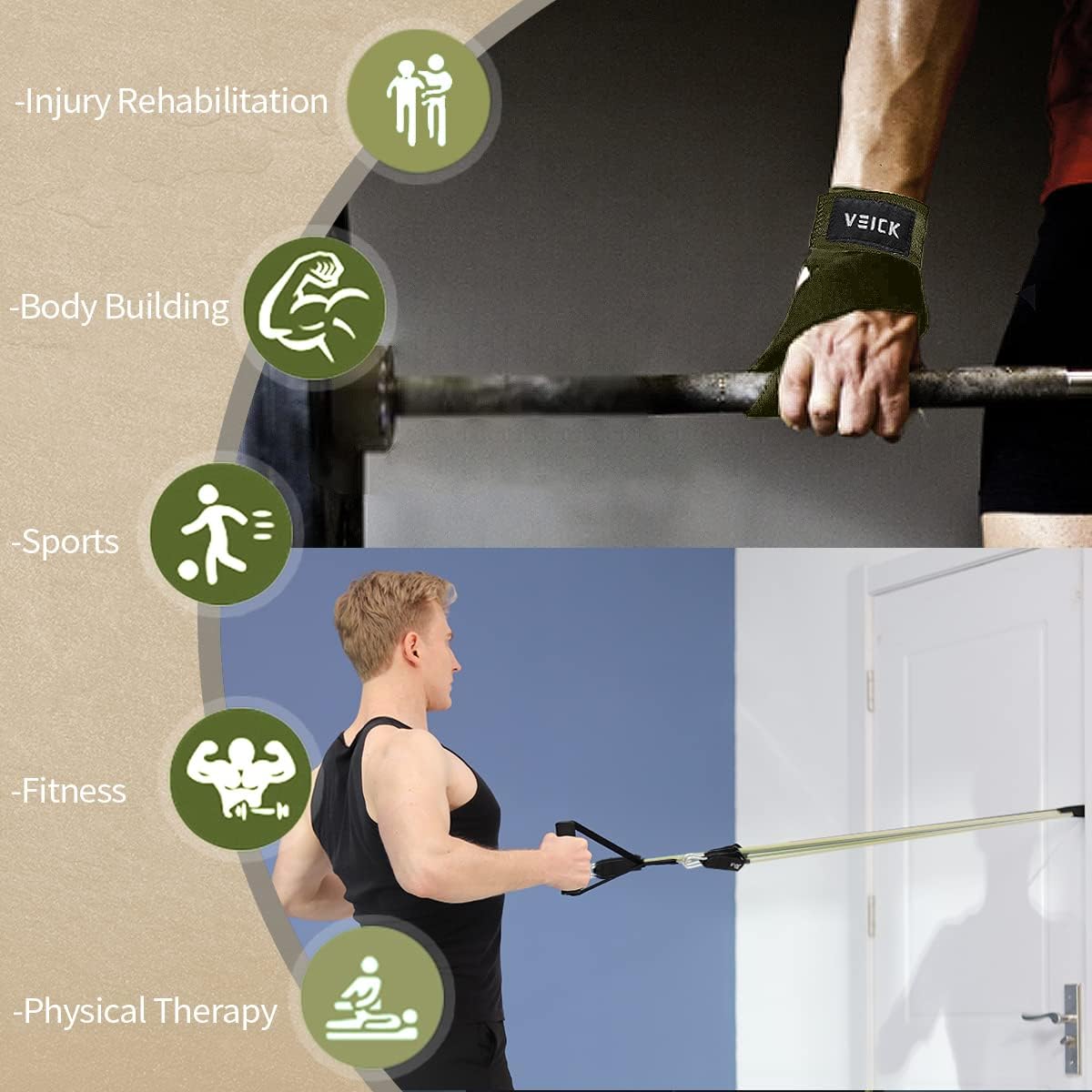 VEICK Resistance Bands, Exercise Bands, Workout Bands, Resistance Bands for Working Out with Handles for Men and Women, Exercising Bands for Fitness Weights Work Out at Home